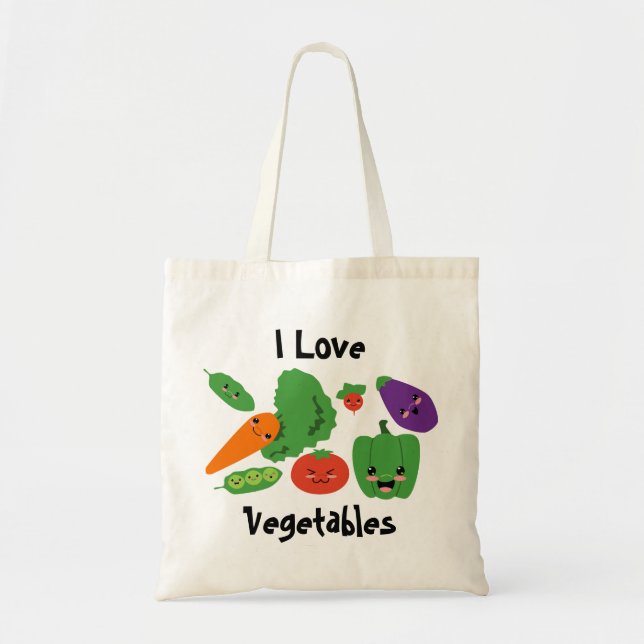 Happy Vegetables Tote Bag (Front)