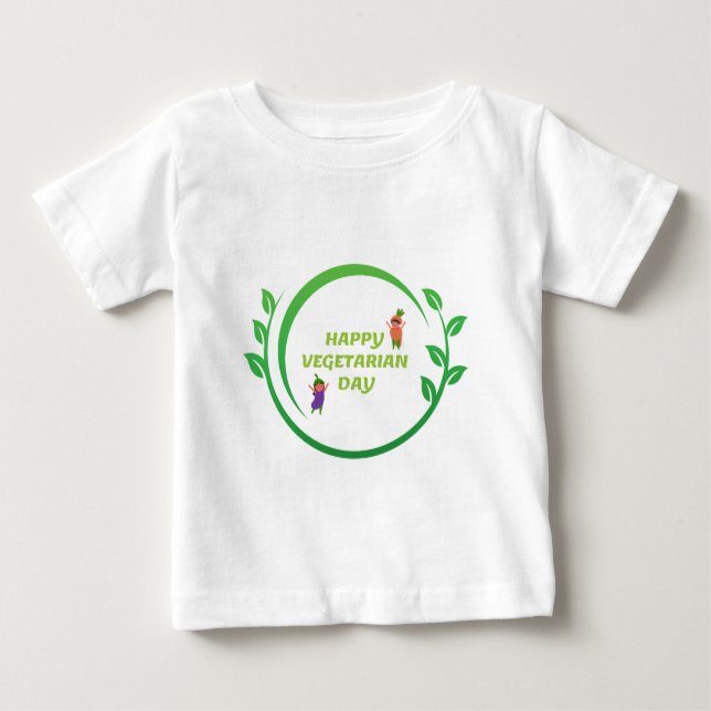 Happy Vegetarian Day Baby T-Shirt (Front)
