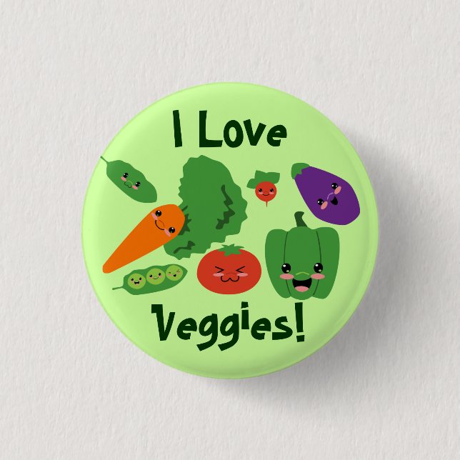 Happy Veggies Button (Front)