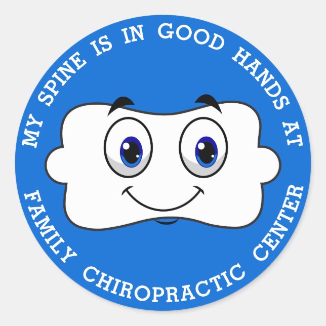 Happy Vertebra - Spine In Good Hands Chiropractic Classic Round Sticker (Front)