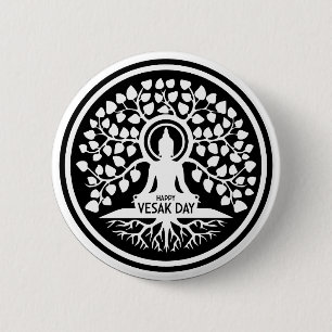 Happy Vesak Day 6 Cm Round Badge