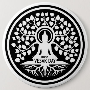Happy Vesak Day 6 Cm Round Badge