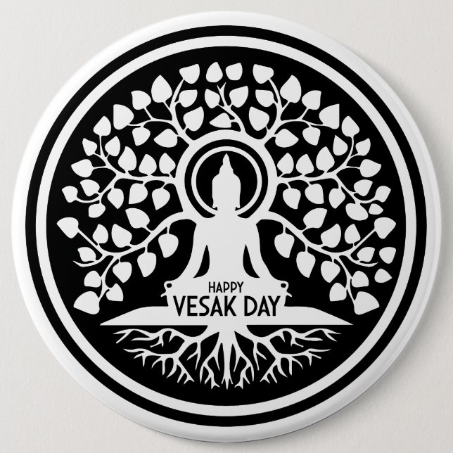 Happy Vesak Day 6 Cm Round Badge (Front)
