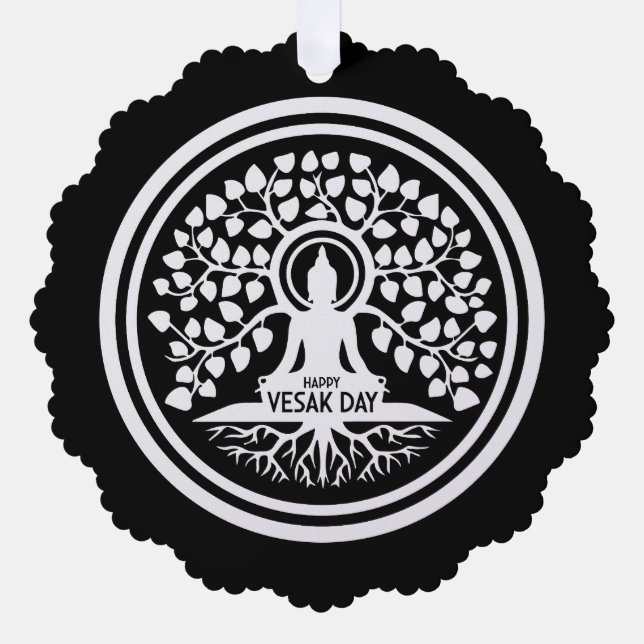 Happy Vesak Day Tree Decoration Card (Front)