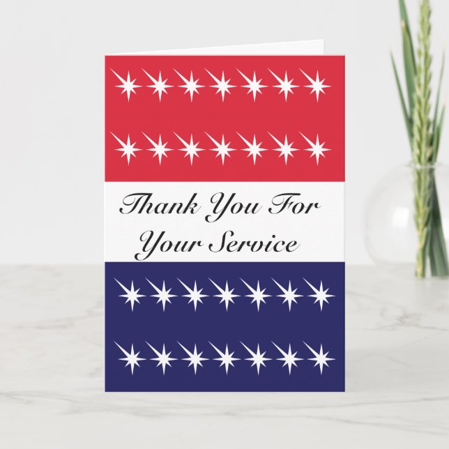 Happy Veteran Day Red White And Blue Thank You Car Card (Front)