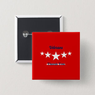 Happy Veterans Day 15 Cm Square Badge