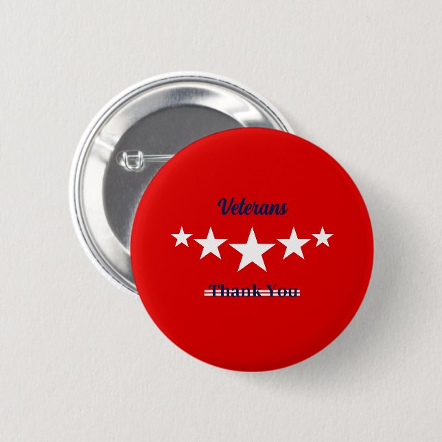 Happy Veterans Day  6 Cm Round Badge (Front & Back)