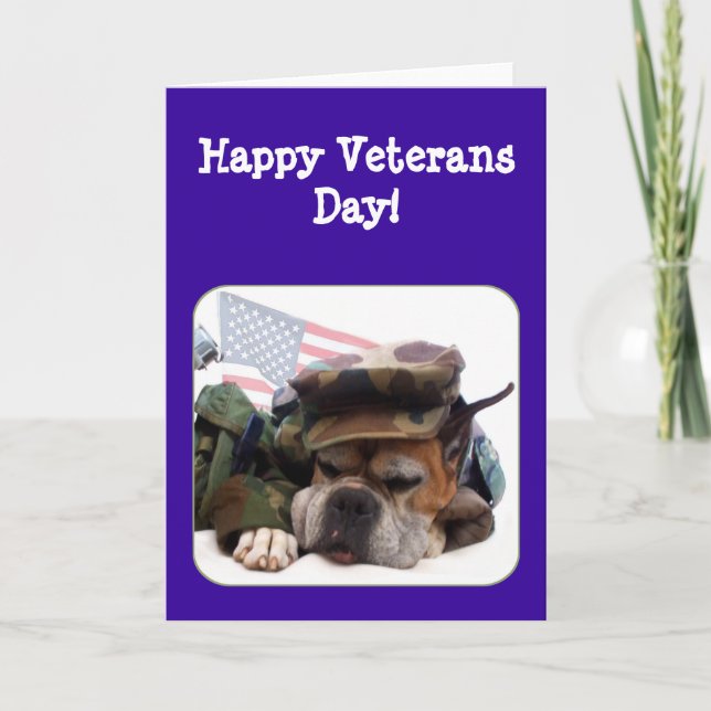 Happy Veterans Day Boxer Greeting Card (Front)
