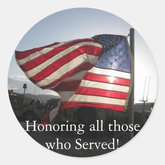Happy Veterans Day! Classic Round Sticker (Front)