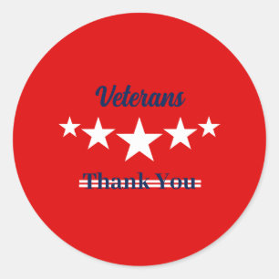 Happy Veterans Day Classic Round Sticker