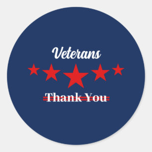 Happy Veterans Day  Classic Round Sticker