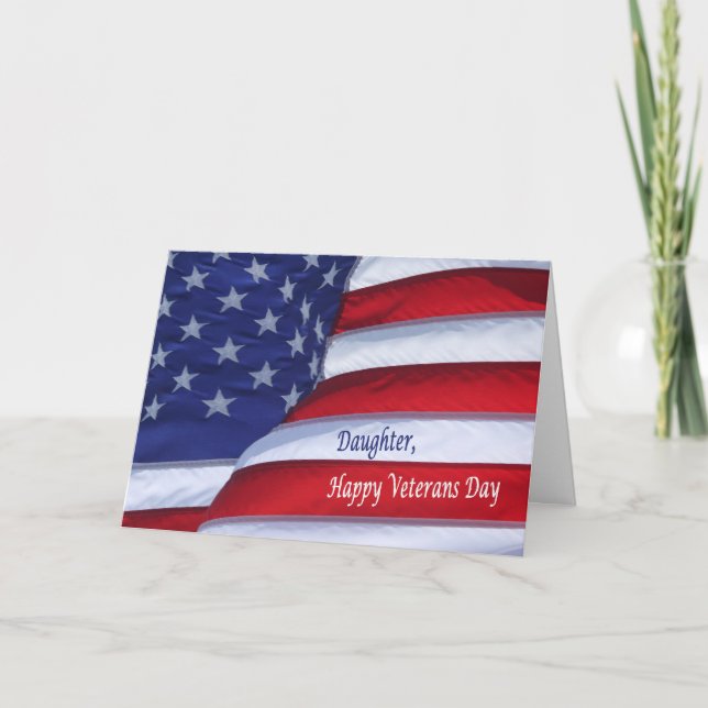 Happy Veterans Day Daughter military greeting card (Front)
