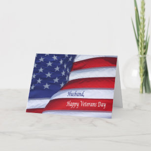 Happy Veterans Day flag Husband greeting card