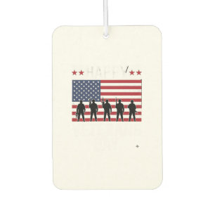 Happy Veterans Day Flag Silhouette Vector Design_1 Car Air Freshener