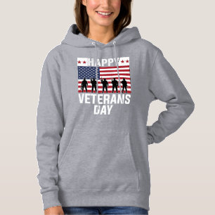 Happy Veterans Day Flag Silhouette Vector Design_1 Hoodie