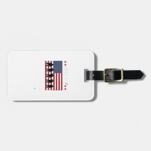 Happy Veterans Day Flag Silhouette Vector Design_1 Luggage Tag