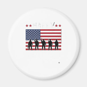 Happy Veterans Day Flag Silhouette Vector Design_1 Magnet