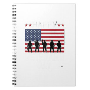 Happy Veterans Day Flag Silhouette Vector Design_1 Notebook