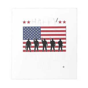Happy Veterans Day Flag Silhouette Vector Design_1 Notepad