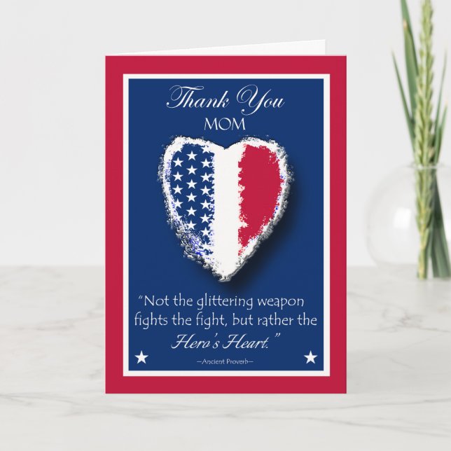 Happy Veterans Day for Mum, The Hero's Heart Card (Front)