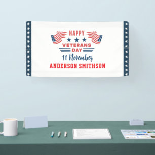 Happy Veterans Day   Patriotic Holiday  Banner