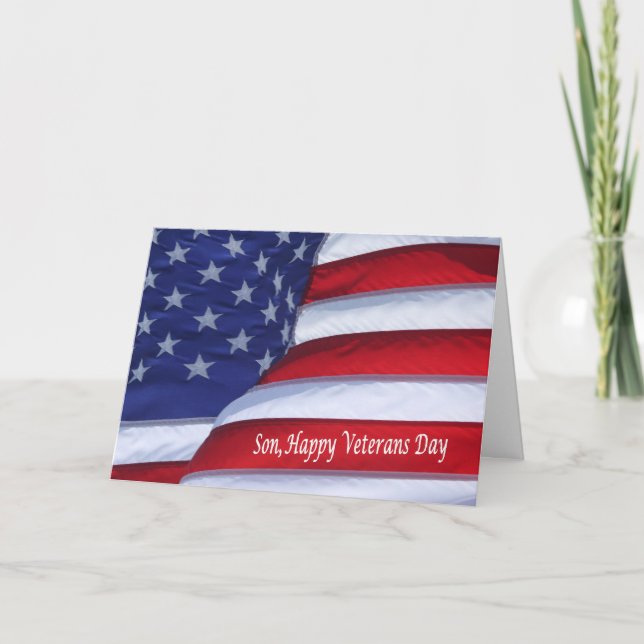 Happy Veterans Day Son military greeting card (Front)