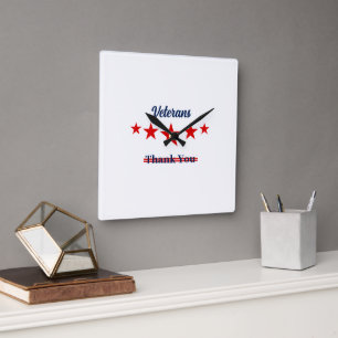 Happy Veterans Day Throw Clock