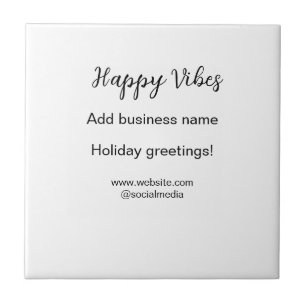 Happy vibes Christmas holiday greetings business y Ceramic Tile