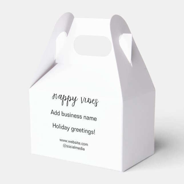 Happy vibes Christmas holiday greetings business y Favour Box (Front Side)