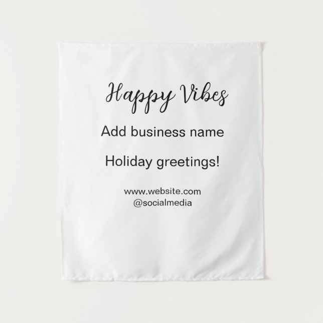 Happy vibes Christmas holiday greetings business y Tapestry (Front)