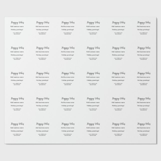 Happy vibes Christmas holiday greetings business y Wrapping Paper (Flat)