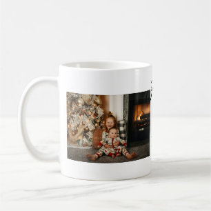 Happy vibes kids family Christmas photo Invitation Coffee Mug