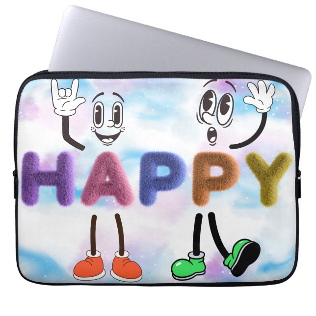 Happy Vibes Laptop Sleeve (Front)