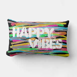 Happy Vibes Life Colourful Stripes Pillow Cushion
