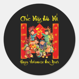 Happy Vietnamese New Year Chuc Mung Nam Moi Tet Ho Classic Round Sticker