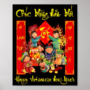 Happy Vietnamese New Year Chuc Mung Nam Moi Tet Ho Poster