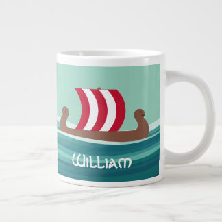 Happy Viking Ship Large Coffee Mug