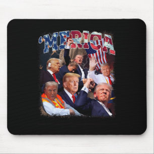 Happy Vintage Trump 4th Of July Patriotic American Mouse Pad