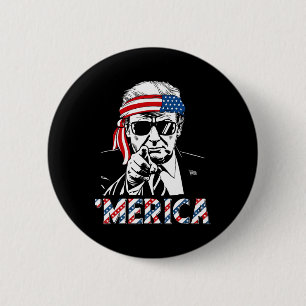 Happy Vintage Trump 4th Of July Patriotic merica A 6 Cm Round Badge