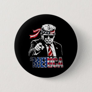 Happy Vintage Trump 4th Of July Patriotic Merica A 6 Cm Round Badge