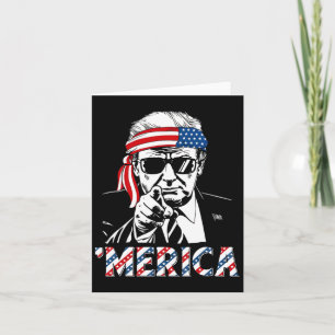 Happy Vintage Trump 4th Of July Patriotic merica A Card