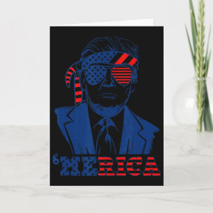 Happy Vintage Trump 4th Of July Patriotic merica A Card