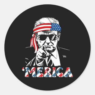 Happy Vintage Trump 4th Of July Patriotic merica A Classic Round Sticker