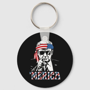 Happy Vintage Trump 4th Of July Patriotic merica A Key Ring