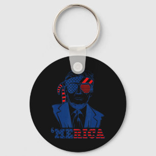 Happy Vintage Trump 4th Of July Patriotic merica A Key Ring