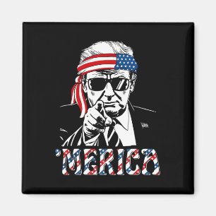 Happy Vintage Trump 4th Of July Patriotic merica A Magnet