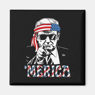 Happy Vintage Trump 4th Of July Patriotic merica A Magnet