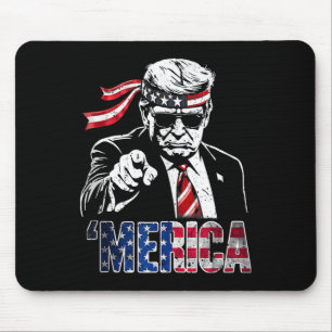 Happy Vintage Trump 4th Of July Patriotic Merica A Mouse Pad