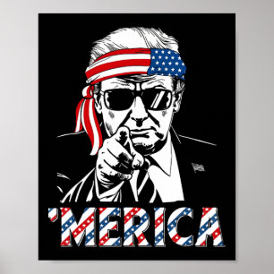Happy Vintage Trump 4th Of July Patriotic merica A Poster