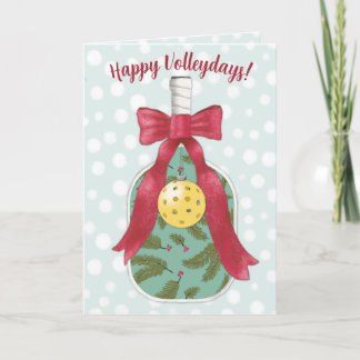 Happy Volleydays Pickleball themed holiday card
